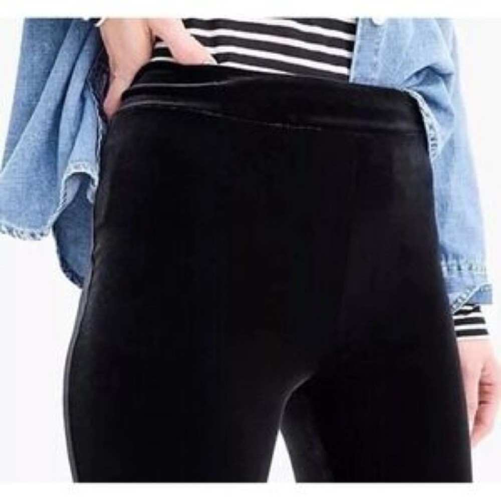 J. Crew Women’s Black Velvet Leggings Sz S - Picture 2 of 10